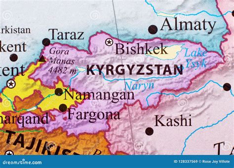 Map of Kyrgyzstan stock illustration. Illustration of nation - 128337569