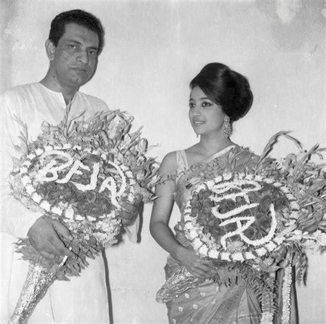 Satyajit Ray and Suchitra Sen at BFJA (Bengal Film Journalists' Association) Awards in 1962 ...