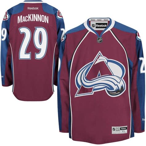 Men's Colorado Avalanche Nathan MacKinnon Reebok Burgundy Home Premier ...