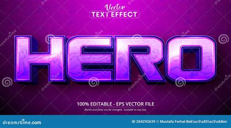 Hero Text, Cartoon Style Editable Text Effect Stock Vector - Illustration of graphic, happy ...