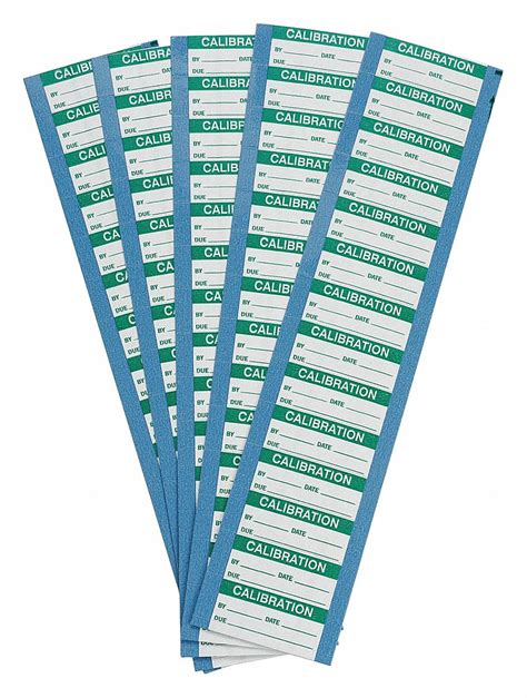 BRADY Calibration Label, Vinyl, Height: 5/8 in x Width: 1 1/2 in, 70 PK - 33VG46|WO-10-VP - Grainger