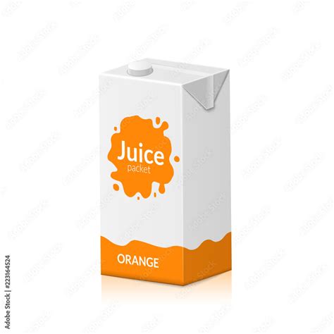 Blank juice carton branding box. Juice or milk cardboard package. Drink small box illustration ...