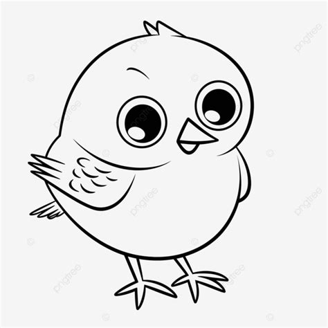 Cute Cartoon Bird For Kids Coloring Pages Outline Sketch Drawing Vector ...