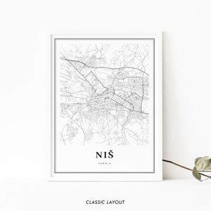 Nis Serbia Map Print Niš Map Art Poster Ниш Србија City - Etsy