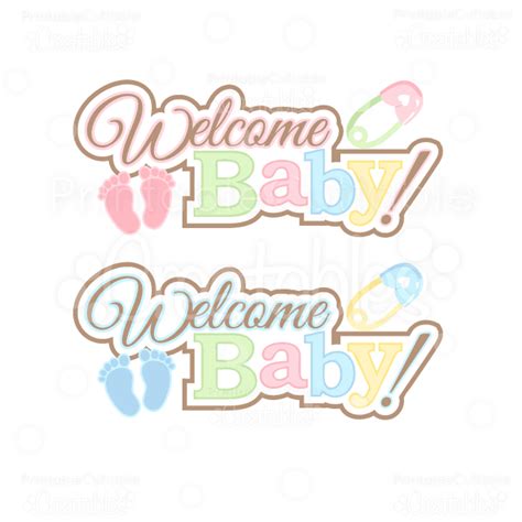 Welcome Baby SVG Word Art Title Cutting Files & Clipart