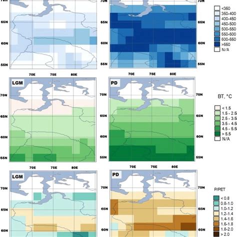 Western Siberia climate during LGM (left) and at present (right)... | Download Scientific Diagram