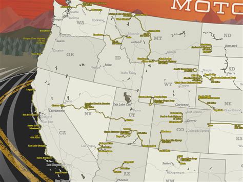 Top 50 Motorcycle Routes in USA Map – GeoJango Maps