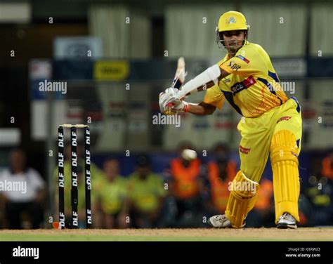 Chennai Super Kings Batsman Subramaniam Badrinath in action During The Deccan Chargers vs ...