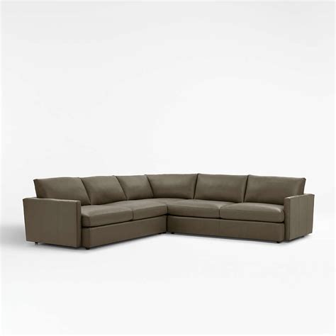 Lounge Leather 3-Piece Sectional Sofa + Reviews | Crate & Barrel