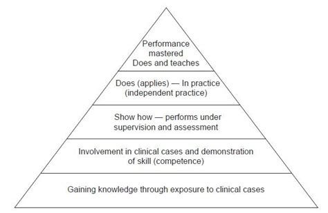 Miller's Pyramid of Competence - in relations to levels of learning.