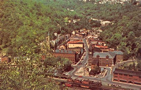 Jim Thorpe Pennsylvania Aerial View of Downtown Vintage Postcard J68366 ...