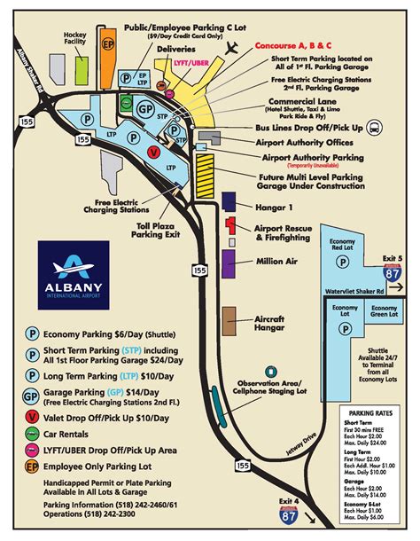 Parking Map & Information :: Albany International Airport | Flights. Safety. Innovation ...