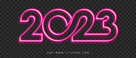 Glowing Neon Pink 2023 Text Logo Numbers PNG IMG | Citypng