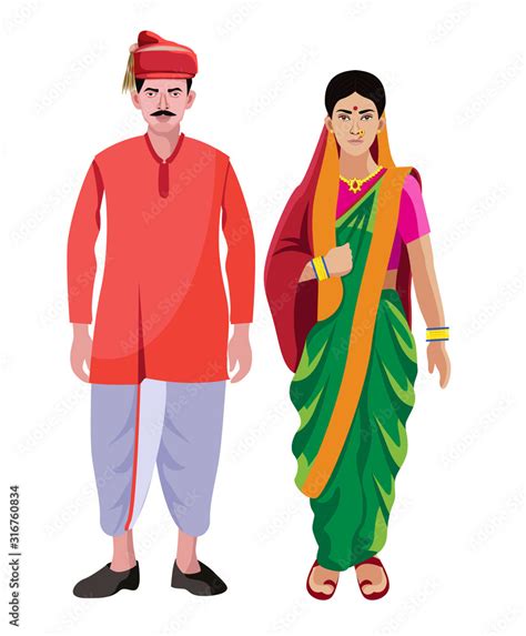 pune, maharashtra man and woman, couple in traditional dress Stock ...