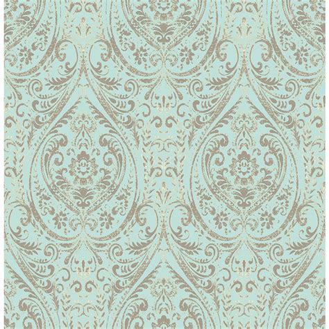 NuWallpaper Blue Nomad Damask Peel and Stick Wallpaper-NU2079 - The ...