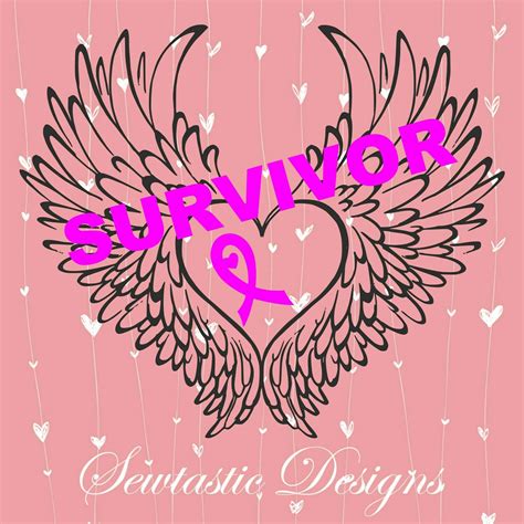 Cancer Survivor SVG, Cancer SVG, Survivor SVG, Wings SVG, Cut File ...