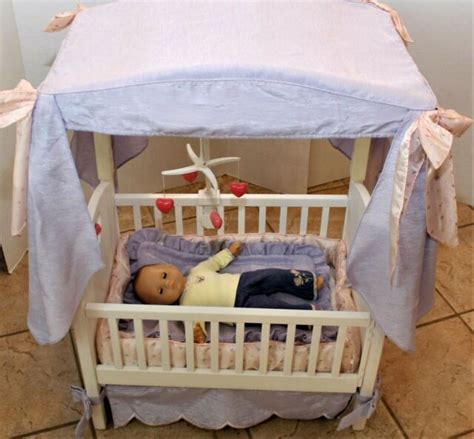 American Girl Pleasant Company BITTY BABY CRIB CANOPY & Doll ~ Cleaned | eBay