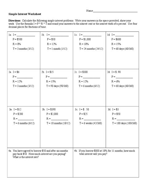 Simple Interest Worksheet.doc