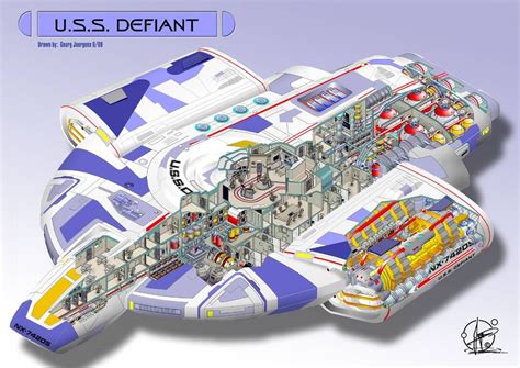 U.S.S. Defiant - cutaway by Paul-Muad-Dib on DeviantArt | Star trek starships, Star trek ships ...