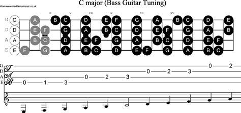 Bass Guitar Scale C