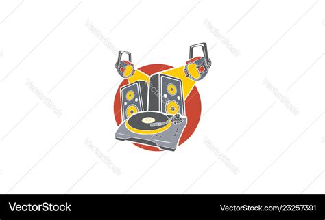 Dj turntable logo icon Royalty Free Vector Image