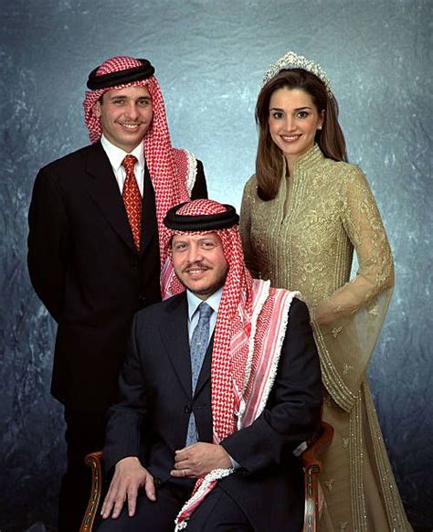 King of Jordan Abdullah II poses with his wife, Queen Rania and his ...