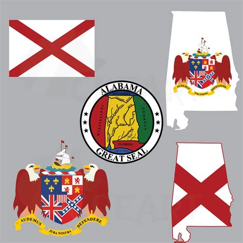 Alabama State Map Flag and Seal Clipart Collection. AI Eps - Etsy