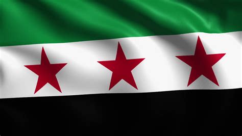 Flag Of Syria (Syrian National Coalition) With Fabric Structure ...