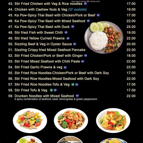 Menu at Tasty Thai Restaurant Hervey Bay, Scarness