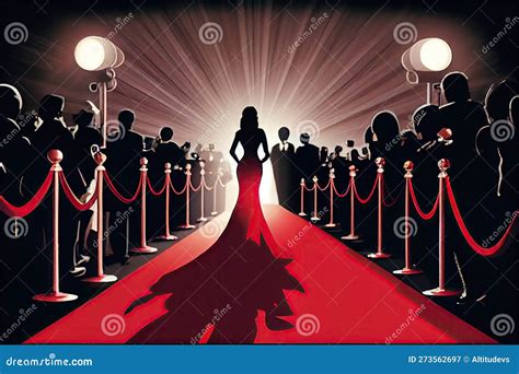 A Glamorous Red Carpet Event with Paparazzi, Celebrities, and Fans in ...