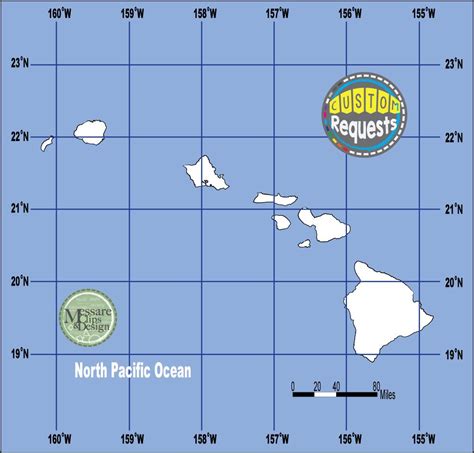 Hawaii Map With Latitude And Longitude Lines