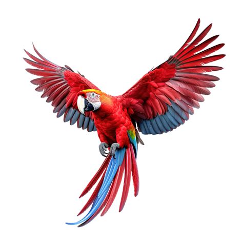 escarlata guacamayo loro volador ai generado 24724946 PNG