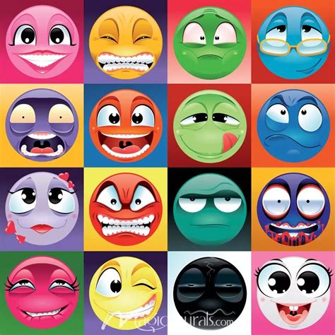 Funny Face Expressions Wallpaper Mural by Magic Murals