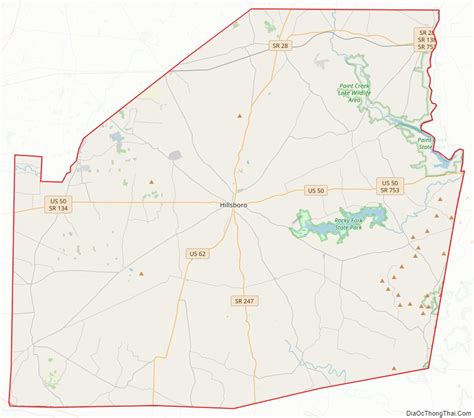 Map of Highland County, Ohio