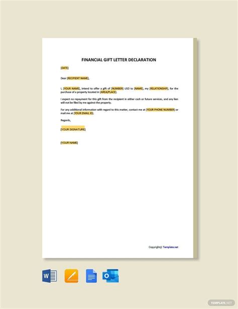 Gift letter Templates in PDF - FREE Download | Template.net