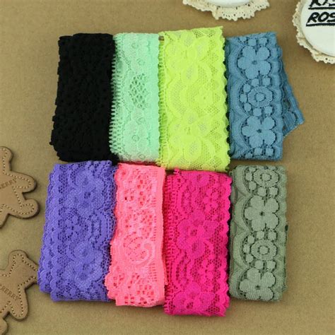 2.5 4cm width 9 colors elastic lace decorative Wedding Lace garment accessories DIY lace-in Lace ...