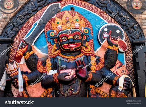 Colorful God Hindu Statue Kathmandu Dubar Stock Photo 788680888 ...