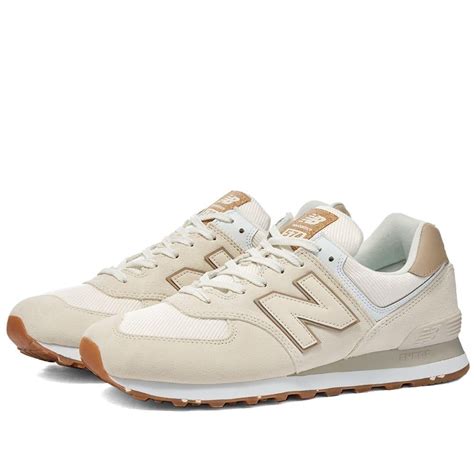 New Balance 574 / Tan Trainers in White | Lyst