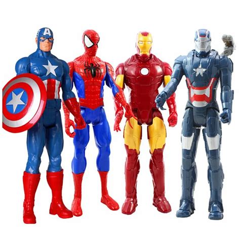 Free Shipping Marvel Heros Captain America Spiderman Iron Man The First Avenger Superhero PVC ...