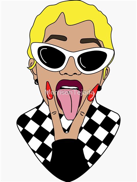 "Cardi b Tongue Out" Sticker for Sale by MorrisonTejada | Redbubble