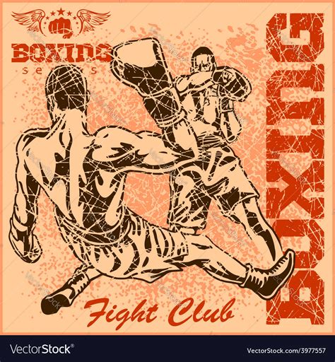 Vintage boxing poster Royalty Free Vector Image