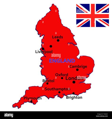 England map. Silhouette isolated on white background Stock Photo - Alamy