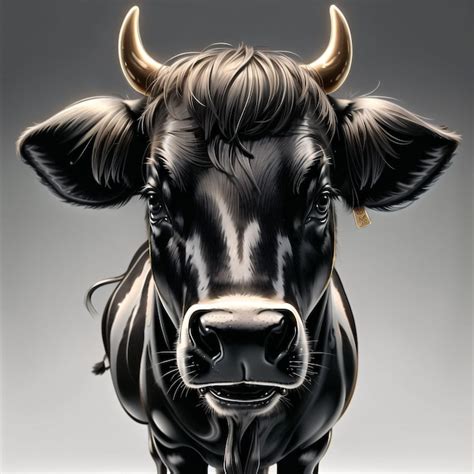 Premium AI Image | A black bull with horns