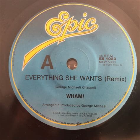 Wham! – Everything She Wants (Remix) (1984, Vinyl) - Discogs