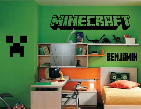 MINECRAFT LOGO Inspired Wall Decal Wall Sticker | Minecraft room, Minecraft bedroom, Minecraft wall