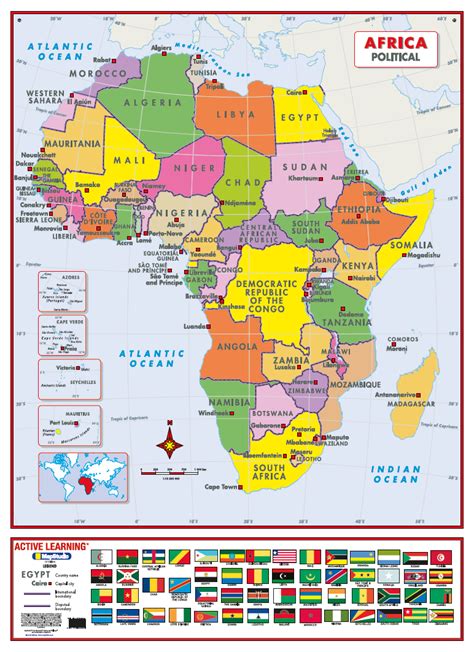 Africa Wall Maps - Education, logistics, planning, travel, decoration.