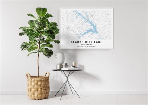 Printable Map of Clarks Hill Lake Georgia and South Carolina | Etsy