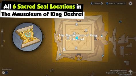 All 6 Sacred Seal Locations in The Mausoleum of King Deshret | Genshin Impact - YouTube