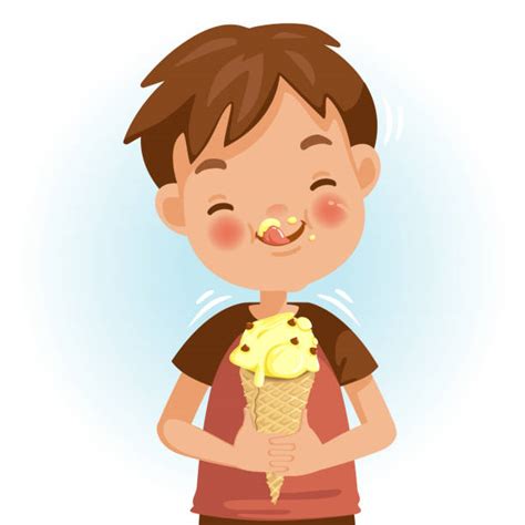 Boy Eating Ice Cream Illustrations, Royalty-Free Vector Graphics & Clip Art - iStock