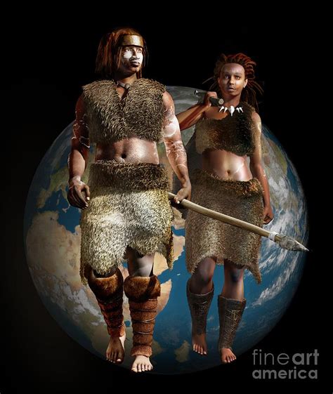 Cro-magnon Man And Woman, Artwork Photograph by Jose Antonio Pe??as ...